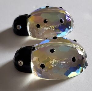 Vtg. 2pcs. Signed Oleg Cassini Swarovski Crystals Ladybug